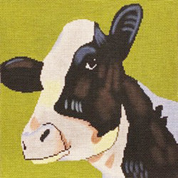 Patti Mann Cow on gold Canvas