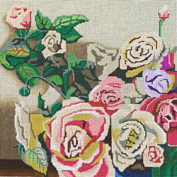 Patti Mann Pastel roses, small Canvas