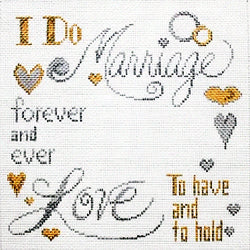 Patti Mann love and marriage/monogram space Canvas