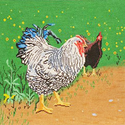 Patti Mann Two chickens Canvas