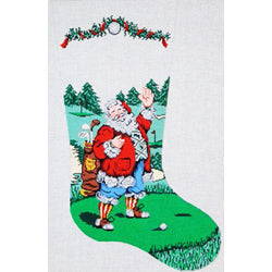 Patti Mann stocking, golfing Santa Canvas