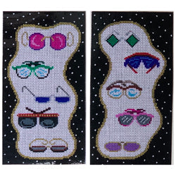 Patti Mann eye glass case, glasses, 2 pc Canvas