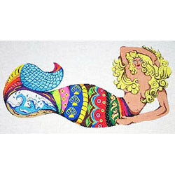 Patti Mann mermaid with patterns Canvas