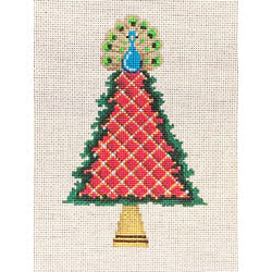 Patti Mann ornament, peacock on tree top Canvas