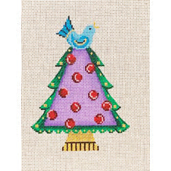 Patti Mann ornament, song bird on tree top Canvas