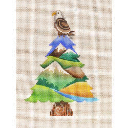 Patti Mann ornament, eagle on tree top Canvas