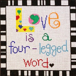 Patti Mann Love is a four-legged word Canvas