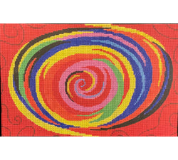Patti Mann Clutch purse, colorful swirl Canvas
