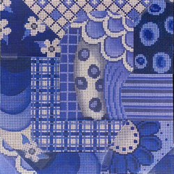 Patti Mann Blue and white patchwork Canvas