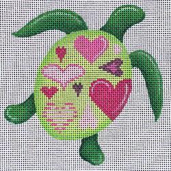 Patti Mann turtle with hearts Canvas
