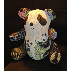 Patti Mann panda bear, "Panda" Canvas