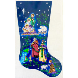 Patti Mann stocking, nativity Canvas