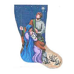 Patti Mann mini sock, Holy family Canvas