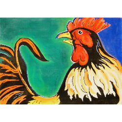 Patti Mann Rooster rectangle Canvas