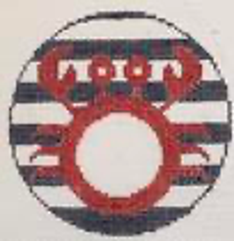 Crab Monogram Round