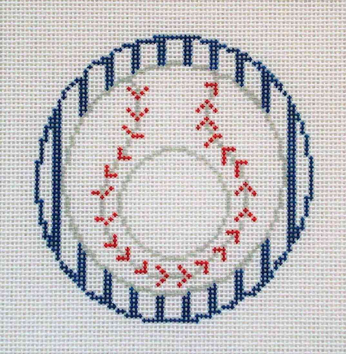 Baseball Monogram Round
