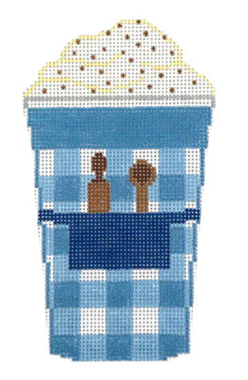 Blue Gingham Apron Cup