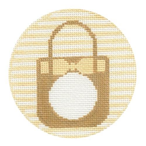 Straw Tote - Monogram Round