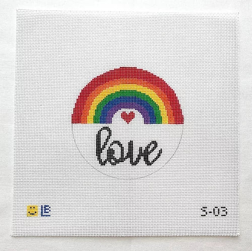 Lauren Bloch Designs Rainbow Love Canvas