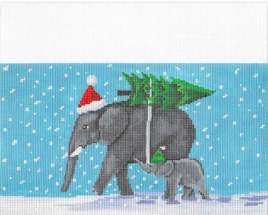 Elephants Carrying Tree