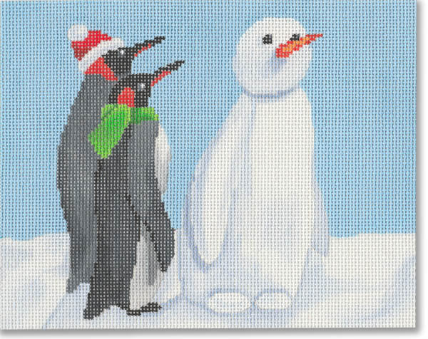 Penguins with Snowman