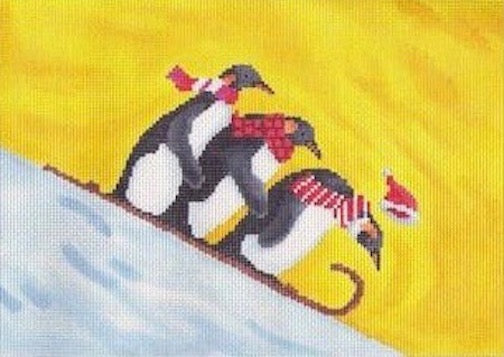 Penguins Sledding
