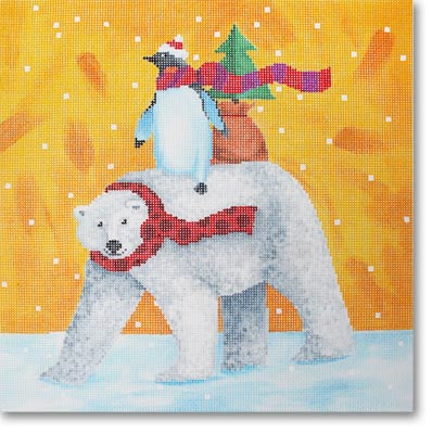 Penguin Riding Polar Bear