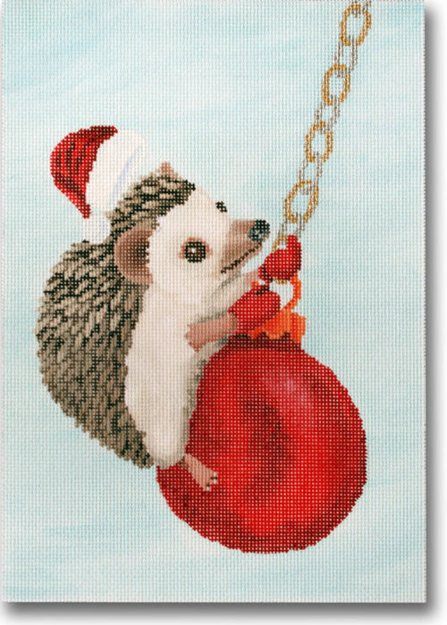 Hedgehog Swinging on Orrnament