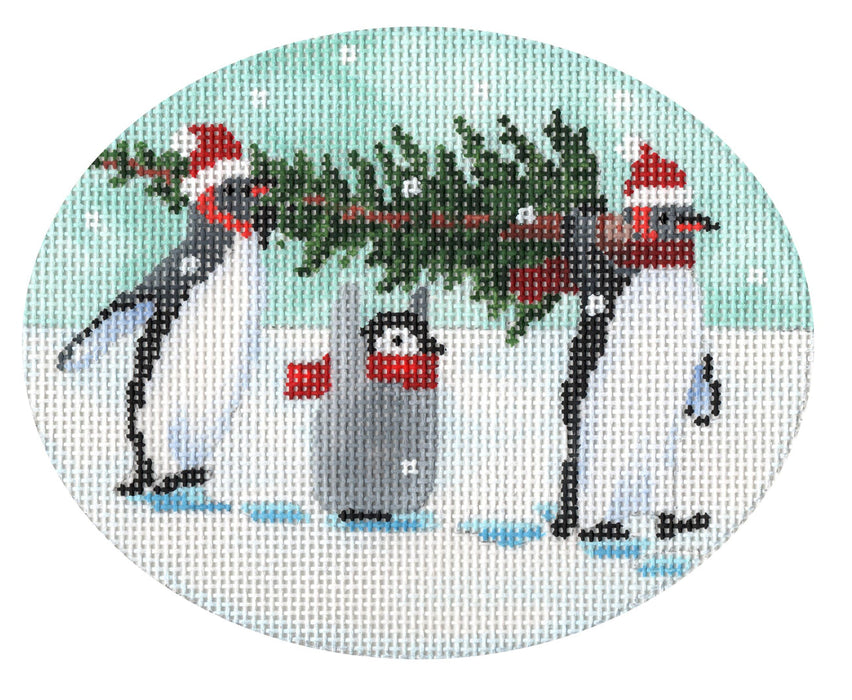 Penguins Bringing Home the Tree