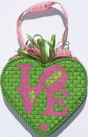 Stitch Guide for OM-06–Mini Heart–Robt. Indiana style LOVE–flamingo on kelly w/ lime