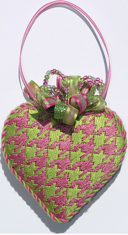 Stitch Guide for OM-09 – Mini Heart – Houndstooth – lime w/ sparkly pink