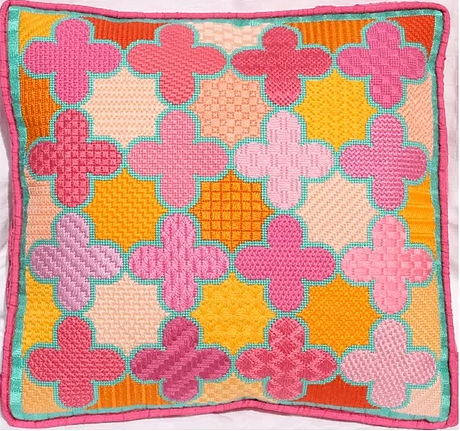 Stitch Guide for PL-139 – Moroccan Tiles – Quatrefoils – pinks, oranges & turquoise