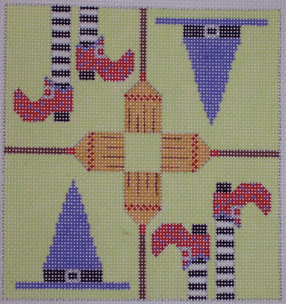 Witch Accessories Biscornu Ornament