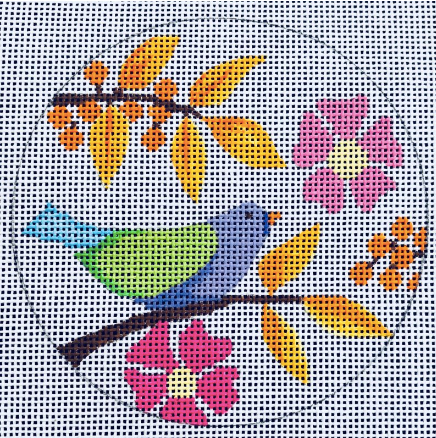 Birds & Blooms - ornament - violet bird 2