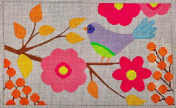 Birds & Blooms - purse/clutch bag - violet bird
