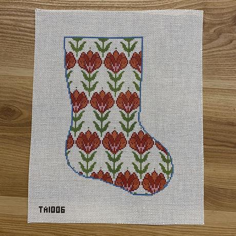 Red Flowers Midsize Stocking