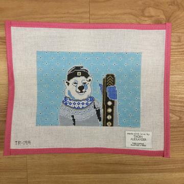 Maggie the Polar Bear with Skis (18 mesh)