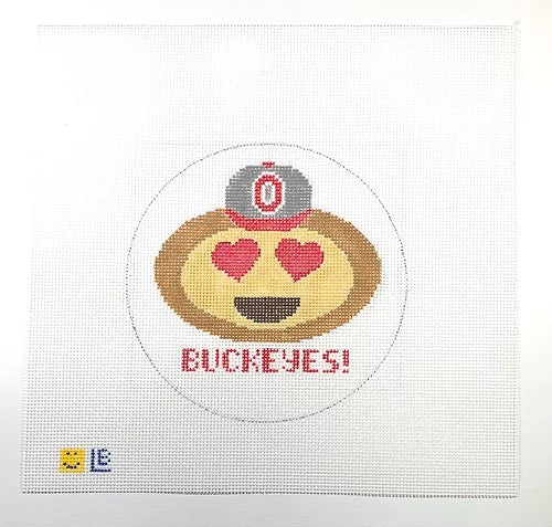 Lauren Bloch Designs Buckeyes Emoji Canvas