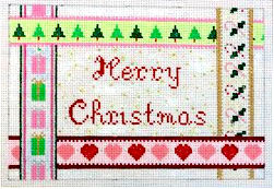 Merry Christmas Ribbons Pillow