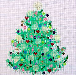 Candle & Ornaments Christmas Tree