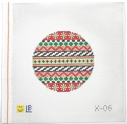 Black Diamonds on Green Stripe, 13m