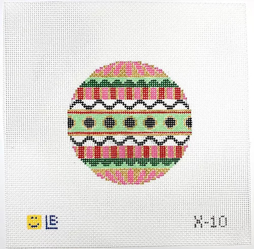 Black Circles on Green Stripe, 13m