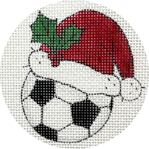 Soccer Ball with Santa Hat