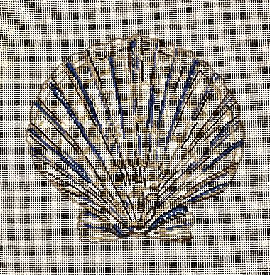 Blue & Tan Scallop Shell