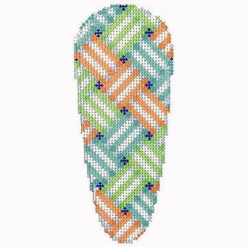 Diagonal Stripes Weave/Aqua Carrot