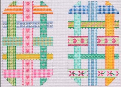 Glasses/ Phone Case – Woven Ribbons – multi on white (full-size)