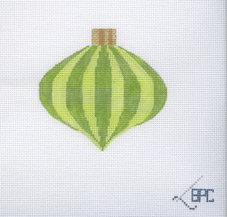 Retro Ornaments - Green/Lime Stripe