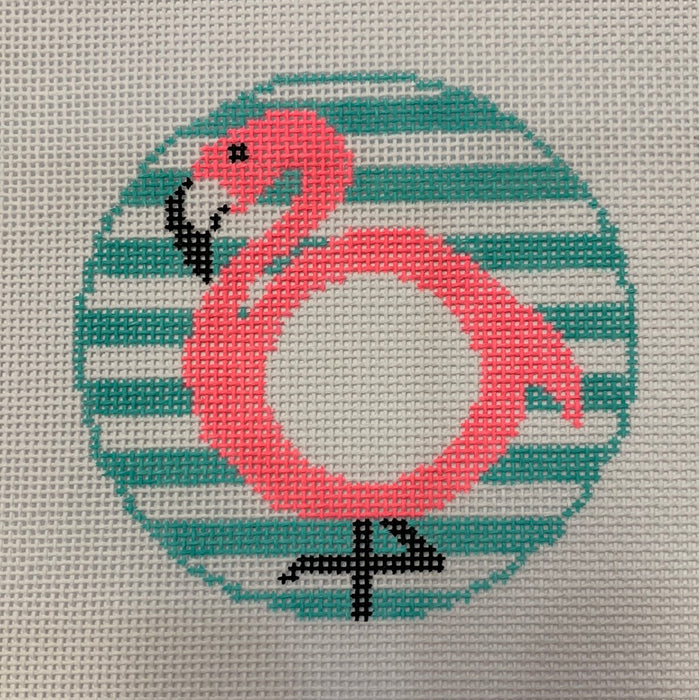 Flamingo Monogram Round