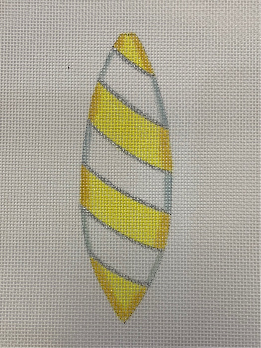 Sparkly Yellow Striped Ornament