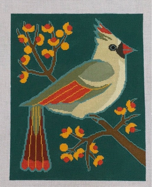 Three Kittens - Stylized Cardinal on Branch